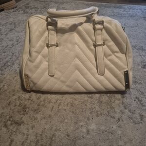 Charming Charlie Cream Quilted Shoulder Bag